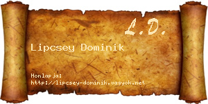 Lipcsey Dominik névjegykártya